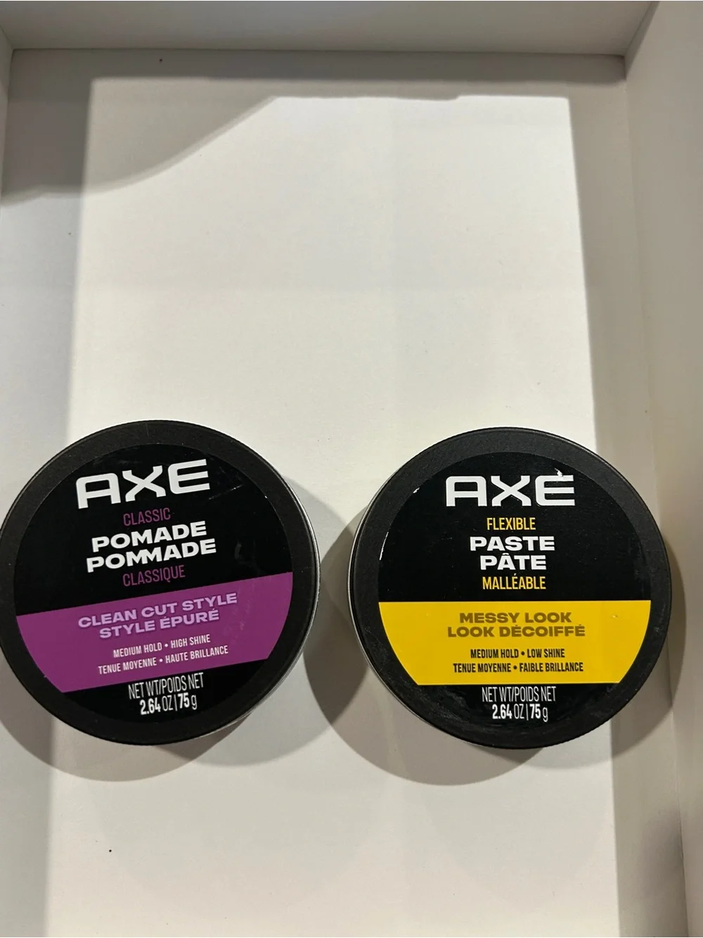 AXE Hair Styling Pomade & Flexible Paste Set – 2 x 2.64 oz (75g) – Medium Hold